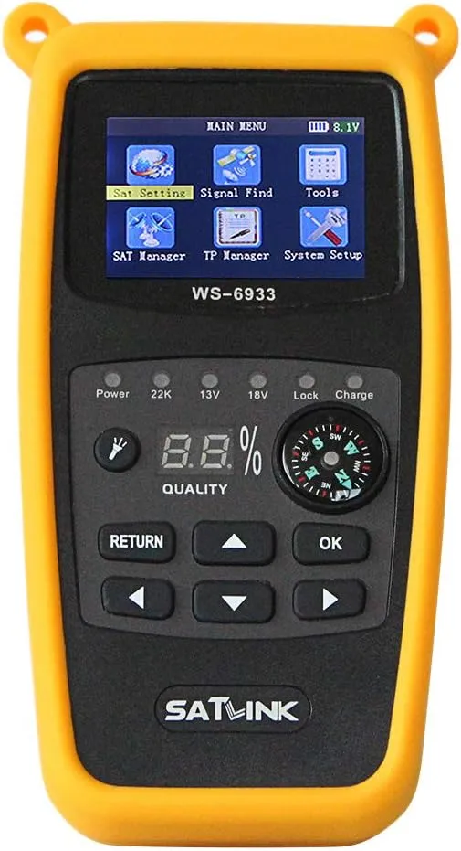 Satlink WS-6933 Camping Satfinder HD DVB-S + DVB-S2 8PSK SAT Messgerät EU & Goobay 50738 Sat Anschlu
