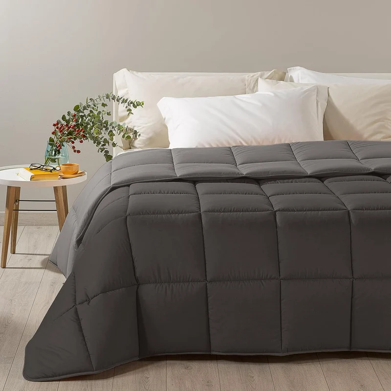 Caleffi - Moderne Steppdecke, einfarbig, französisches Bett, Anthrazit