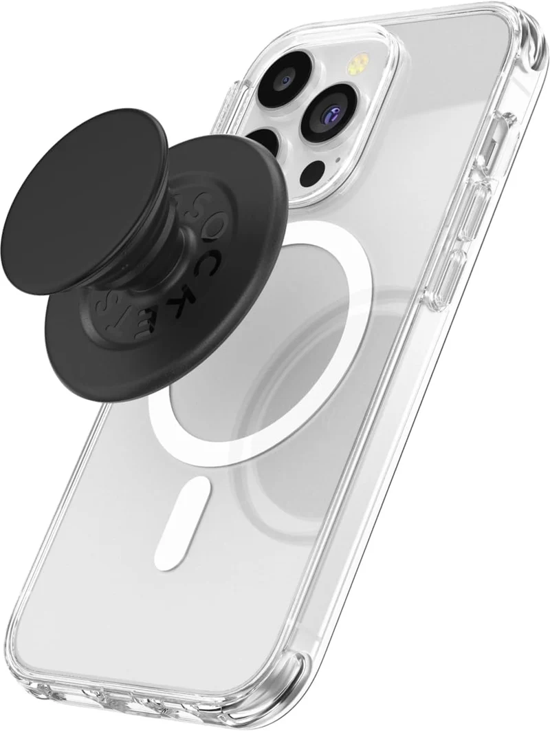 PopSockets: PopGrip Round für MagSafe - Inklusive Adapterring für MagSafe - Ausziehbarer Sockel und