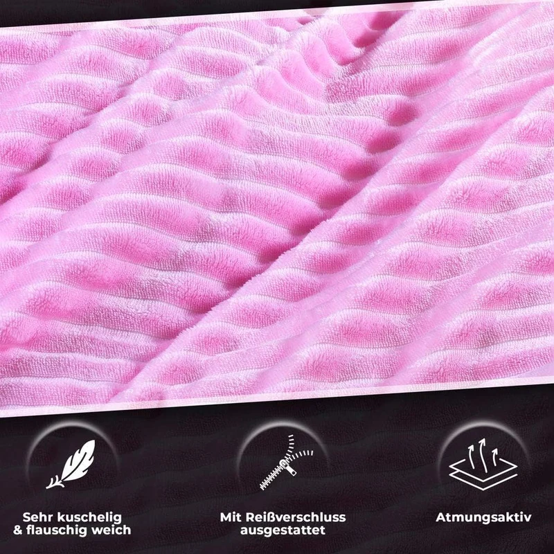 Kuscheli® Winter Wende Plüsch Bettwäsche 135 x 200 od. 155 x 220 mit 80x80 Kissenbezug Cashmere-Touc
