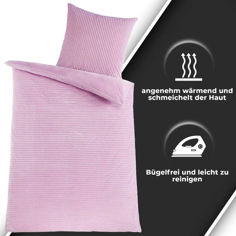 Kuscheli® Winter Wende Plüsch Bettwäsche 135 x 200 od. 155 x 220 mit 80x80 Kissenbezug Cashmere-Touc