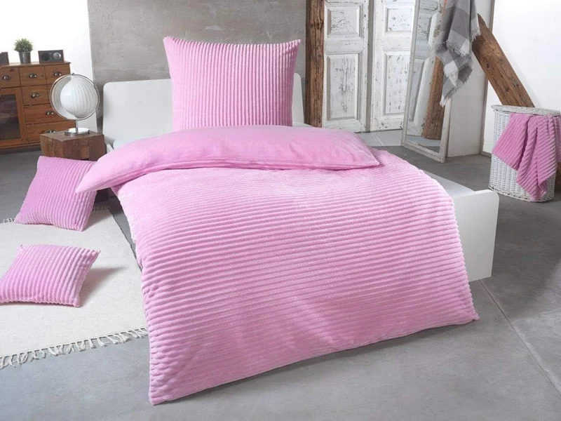 Kuscheli® Winter Wende Plüsch Bettwäsche 135 x 200 od. 155 x 220 mit 80x80 Kissenbezug Cashmere-Touc