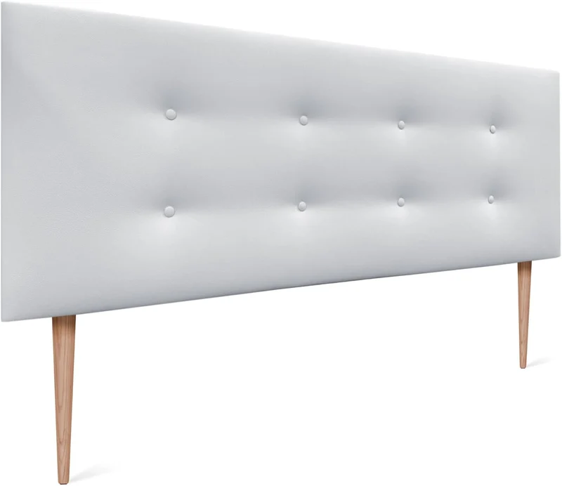 DHOME Kunstleder oder Stoff Kopfteil AQUALINE Pro mit 2 Reihen von Schaltflächen und Füssen gepolste