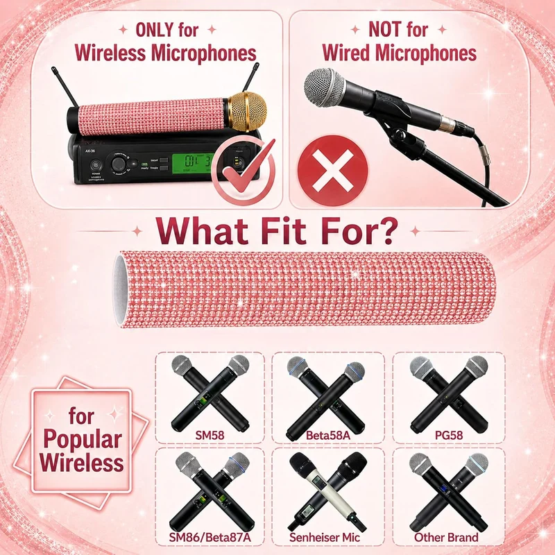RK Mikrofon-Griffabdeckung passend für Shure Wireless Microphone SLX2, BLX2,SM58, BETA58, BETA87, BE