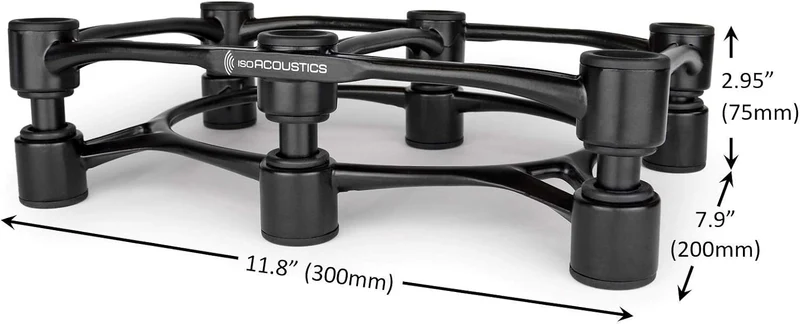 IsoAcoustics Aperta-Serie mit Lautsprecherstativen, schwingungsdämpfend, mit einstellbarer Neigung: