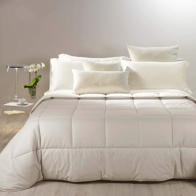 Caleffi Steppdecke Einzelbett Bicolor aus Baumwolle Sand Einfarbig Einzelbett Sand, Einzelbett Sand