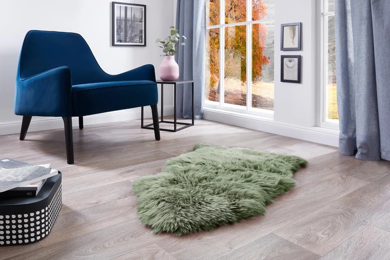 -LUXOR- living Lammfell Schaffell Echt, Fellteppich, Fell für Stühle, Lammfell Kinderwagen, Bettvorl