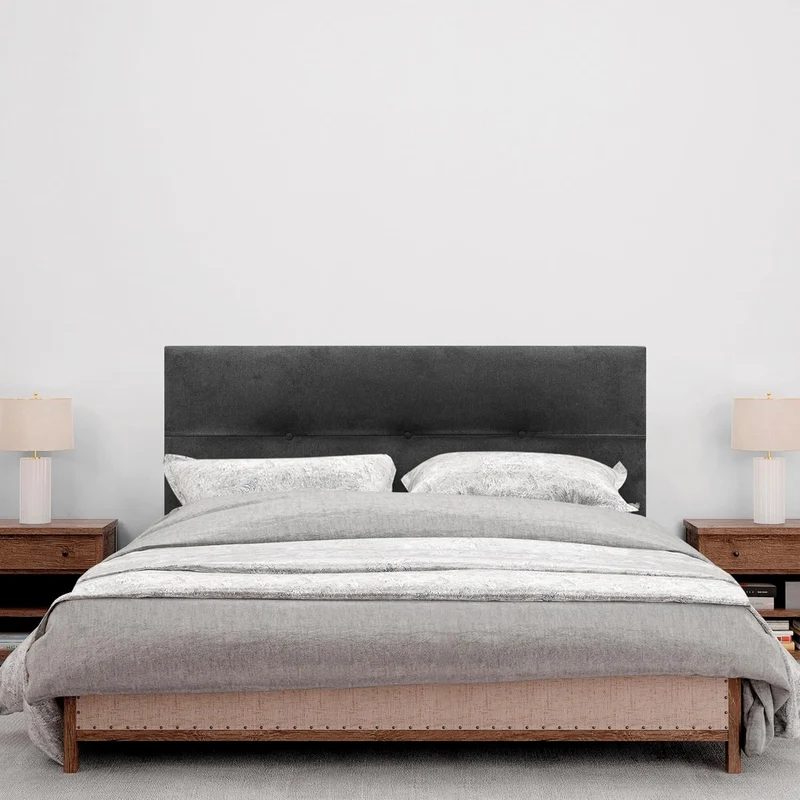 DHOME Kopfteil aus Kunstleder oder Stoff AQUALINE Pro Kopfteil Polsterkopfteil Luxusbett (Stoff Schw