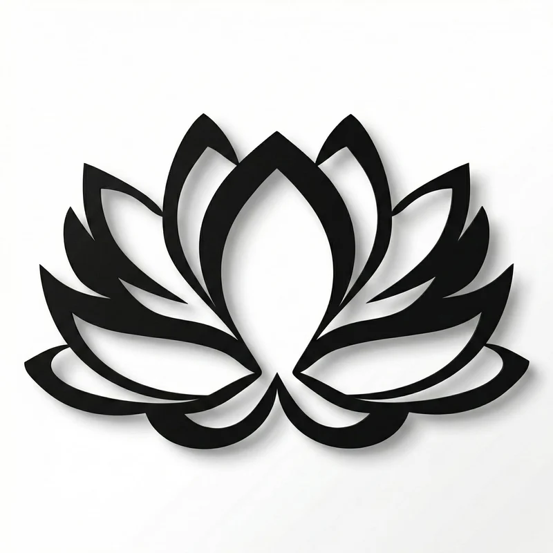 dekadron Metall Wall Art – Lotus Flower – 3D Silhouette Metall Wand Decor Home Office Dekoration Sch