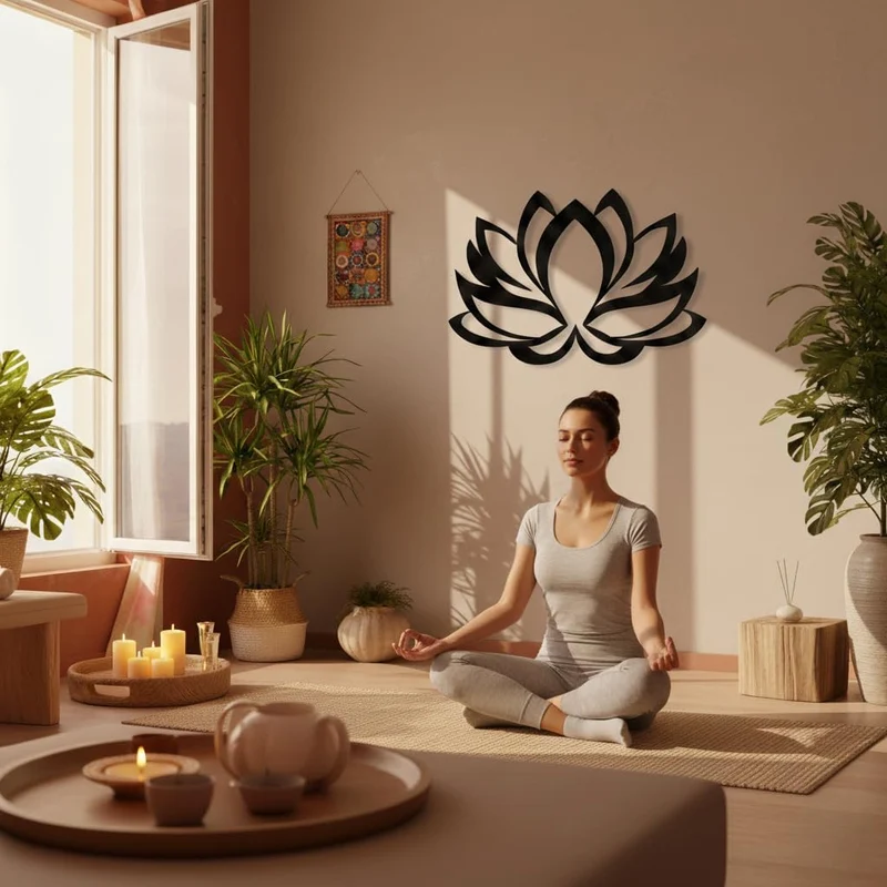 dekadron Metall Wall Art – Lotus Flower – 3D Silhouette Metall Wand Decor Home Office Dekoration Sch