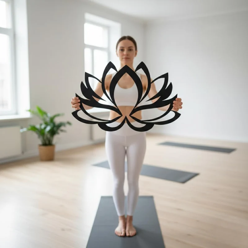 dekadron Metall Wall Art – Lotus Flower – 3D Silhouette Metall Wand Decor Home Office Dekoration Sch