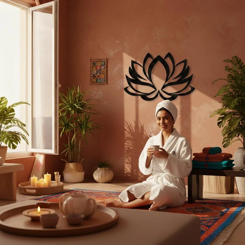 dekadron Metall Wall Art – Lotus Flower – 3D Silhouette Metall Wand Decor Home Office Dekoration Sch