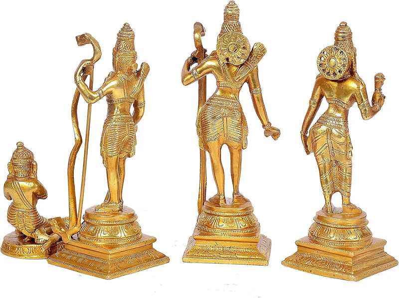 AONA Shri Ram Darbar Statue Idol Ram Darbar Rama aus Messing, Höhe 20,3 cm