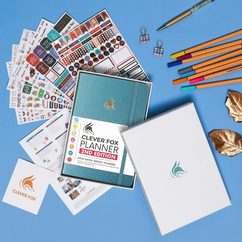 Clever Fox Planner 2. Auflage - Farbenfroher Planer für Wöchentliche und Monatliche Ziele, Zeitmanag