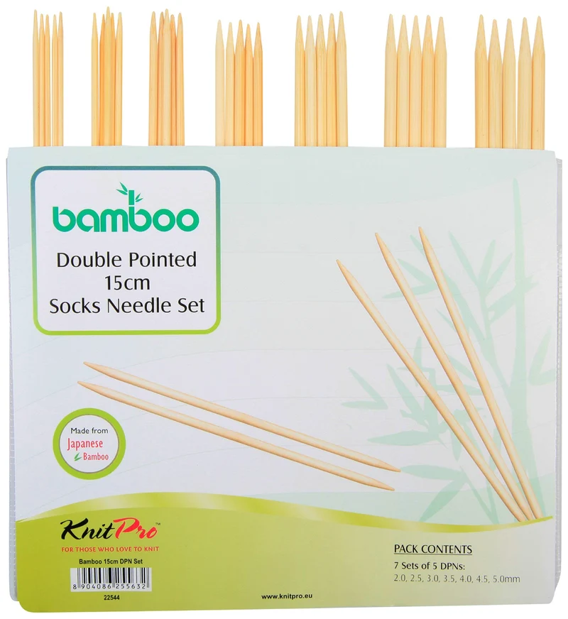 KnitPro - Bamboo Double Speced (15 cm, 2,00-5,00 mm) Sockennadel -Set - 1 Einheit