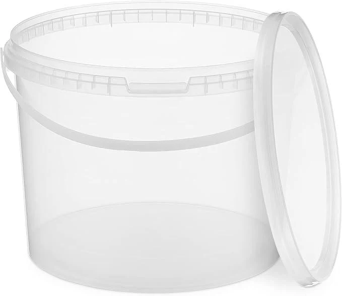 BenBow Eimer mit Deckel 10l transparent 100x 10 Liter - lebensmittelecht, stabil, luftdicht - Aufbew
