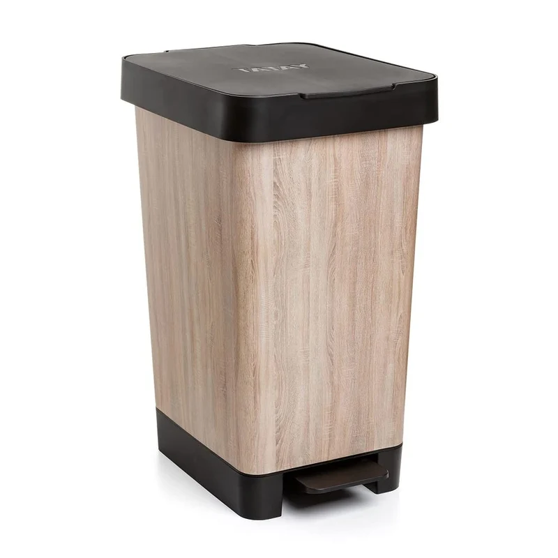TATAY Mülleimer Küche Smart, 25L Fassungsvermögen, Einziehbares Pedal, Polypropylen, BPA-frei, 30L M