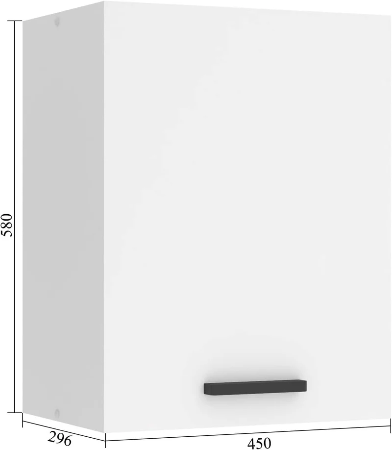 Belini Hängeschrank Küche, Küchenschränke SG. Breite 45 cm. Oberschrank mit 1 Tür, Küchenhängeschrän