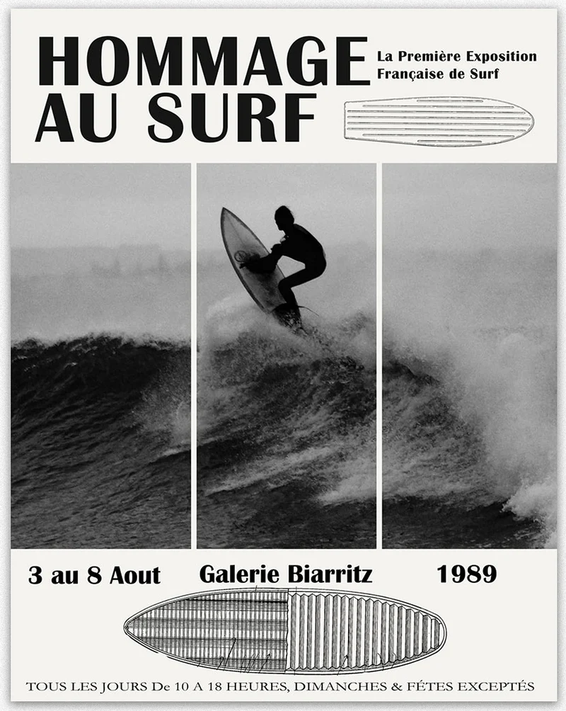 Surfen Poster - Surfbrett Schwarz Weiss Wanddekoration Strandthema Dekoration Raumdekoration Ästheti