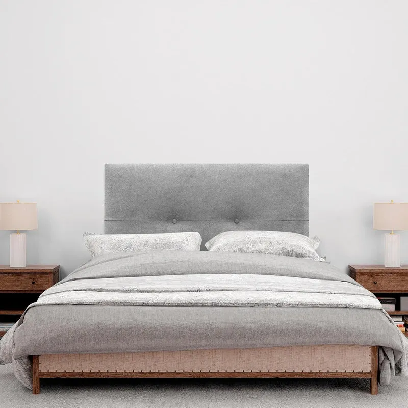 DHOME Kopfteil aus Kunstleder oder Stoff AQUALINE Pro Kopfteil Polsterkopfteil Luxusbett (Stoff Grau