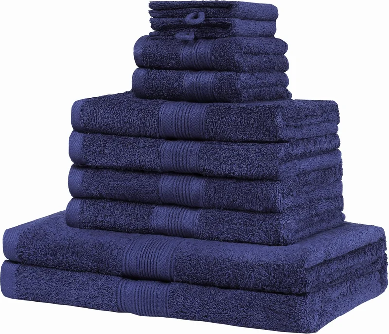 NatureMark 10 TLG. Frottier Handtuch-Set Verschiedene Grössen 4X Handtücher, 2X Duschtücher, 2X Gäst