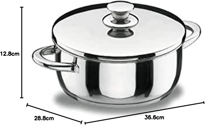 Lacor Cacerola 24 BRATENTOPF MIT Deckel 24 cm VITROCOR, Metall, INOX, 24 cm