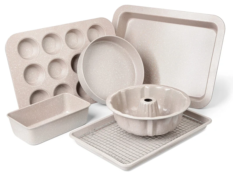 RIOVARM Granit Antihaft Backformen Set 7 PCS-Backformen-Sets Backbleche für Backofen Backen Set Back
