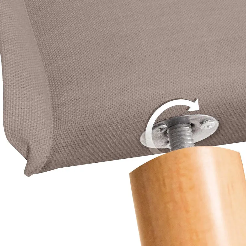 DHOME Kopfteil aus natürlichem Leinen einfarbig mit Paspelierung für Bett Schlafzimmer modernes Top
