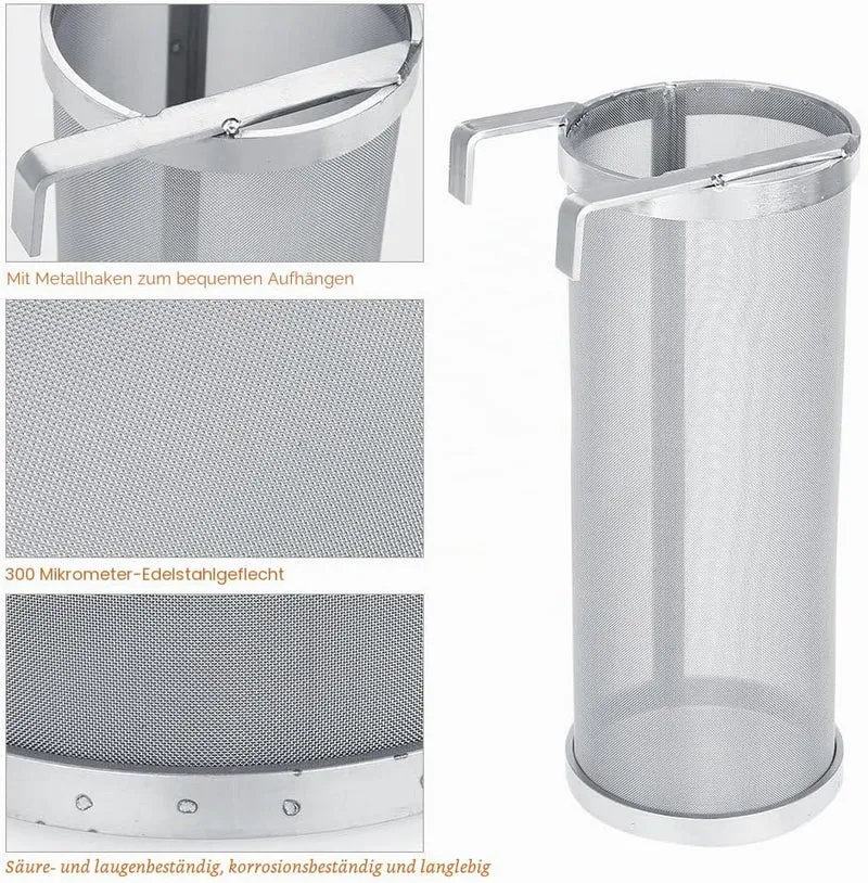 Bier Brauen Filter Biersieb Sieber Filter 300 Micron selbst gemachter Hopfen Masche Filter Sieb mit