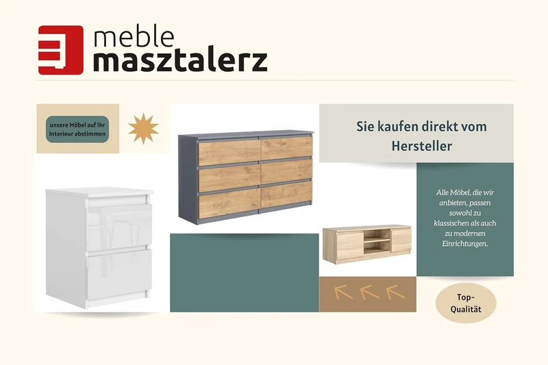 meble masztalerz TV Schrank Eiche-Sonoma Matt mit 2 Ablagen und 2 Türen, 120 cm, Lowboard, Stehender
