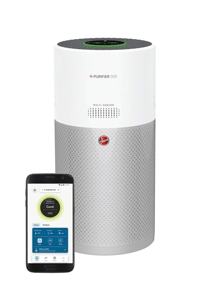 Hoover H-PURIFIER 500 Luftreiniger – mit HEPA-13 Filter für gute Luftqualität – Luftmesser mit CO-Wa