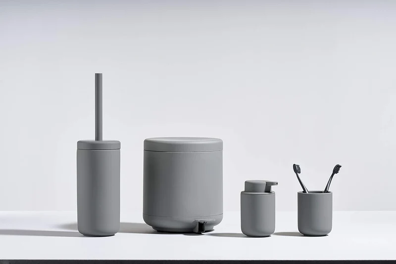 Zone Denmark Ume WC-Bürste/Toilettenbürste/WC-Garnitur, Steinzeug mit Soft Touch-Beschichtung, grau