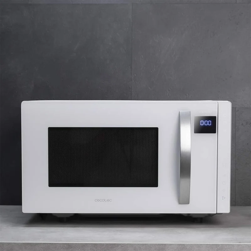 Cecotec Mikrowelle ohne Platte GrandHeat 2300 Flatbed Touch White. Fassungsvermögen 23 Liter, Leistu