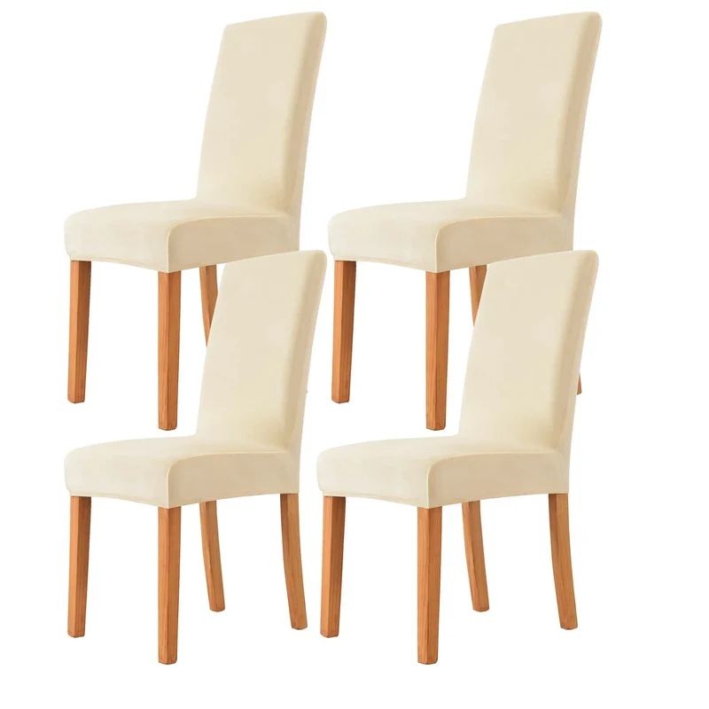 Morwealth 2er 4er 6er Set Stuhlhussen, Stuhlbezug für Esszimmer Waschbar Samt Stretch Stuhl hussen U