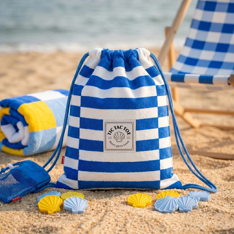 Tic Tac Toe Beach Game Towel