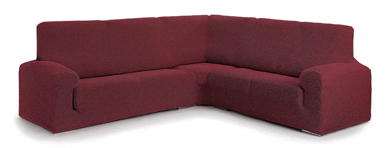 Milica Bezug für Ecksofa aus anpassbarem Stoff, normale Grösse (bis zu 450 cm), Farbe 08 Rot 08 - Ro