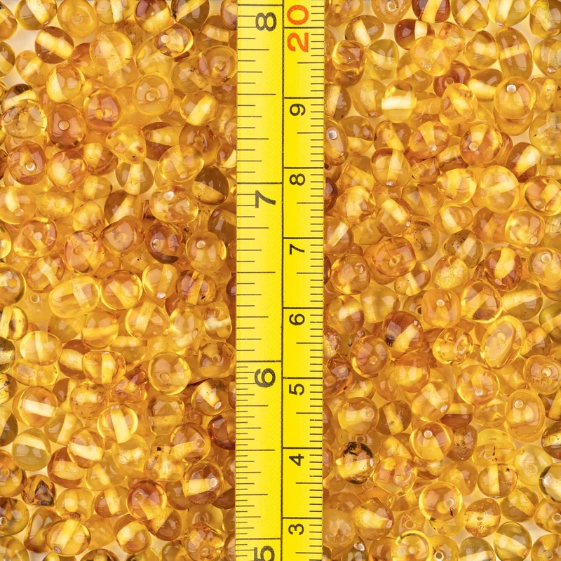 Bernstein Perlen im Barock-Stil - Poliert und Roh 100% Naturliche Baltischen Harz Stein 5–6 mm Lose