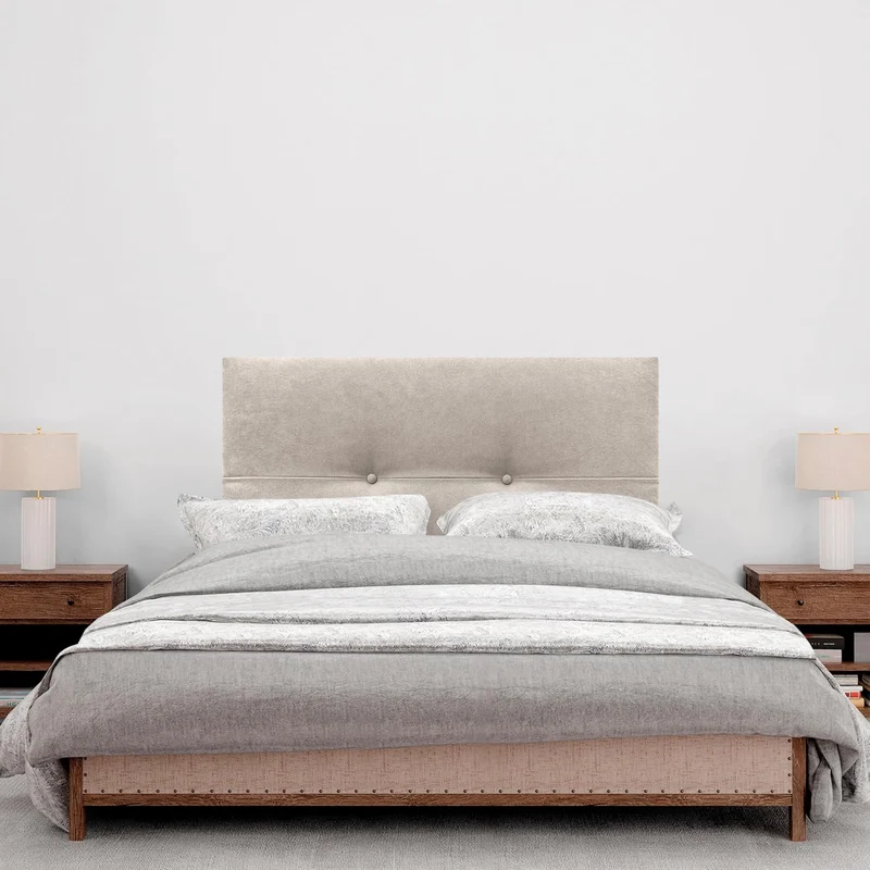 DHOME Kopfteil aus Kunstleder oder Stoff AQUALINE Pro Kopfteil Polsterkopfteil Luxusbett (Stoff Beig
