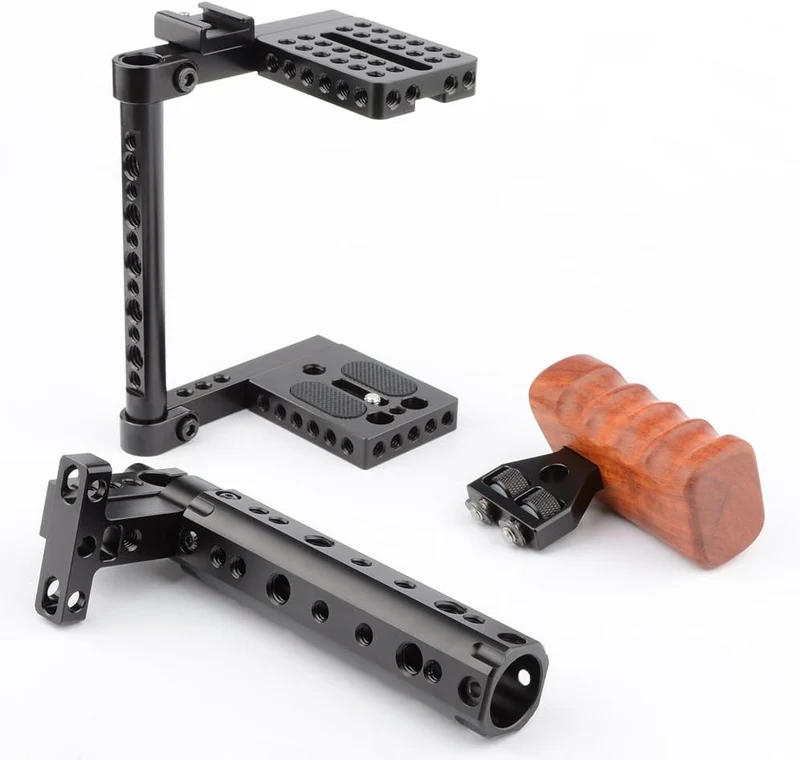 CAMVATE DSLR Kamera Käfig EIN Top Griff Holz Grip für 60D A99 D7000 G7