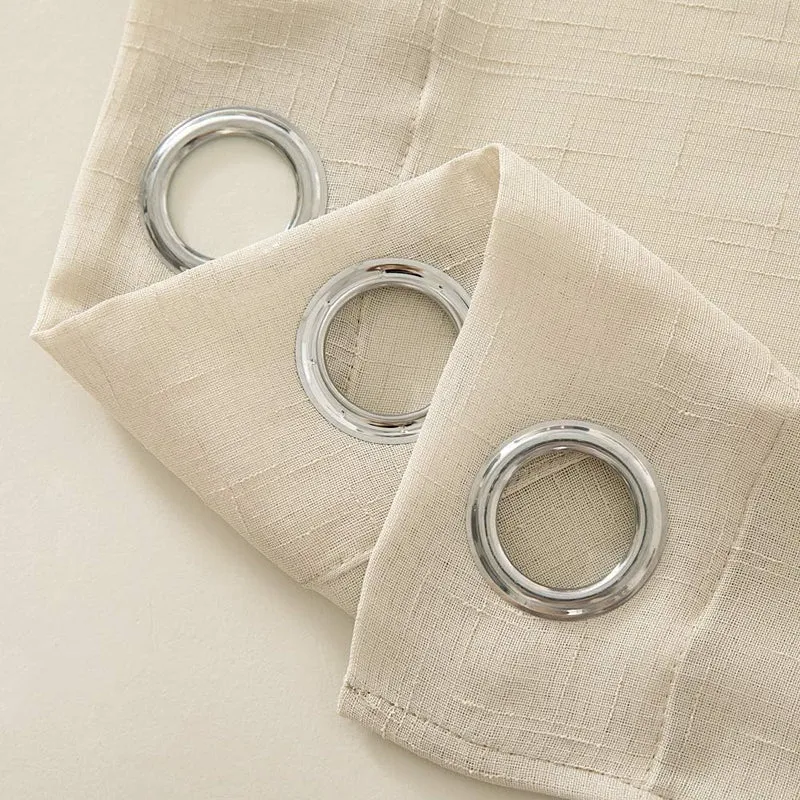 MIULEE 2er Set Voile Vorhang Sheer Leinenvorhang mit Ösen Transparente Leinen Optik Gardine Ösenscha