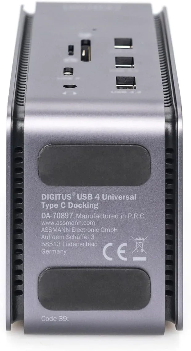 DIGITUS USB4 Thunderbolt Docking Station – 14 Ports – 1x HDMI, 1x DP (8K@30Hz) – 6x USB 3.0 / USB 2.