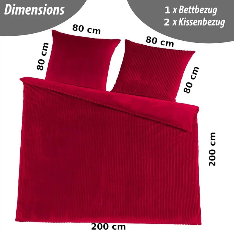 Kuscheli® Winter Wende Plüsch Bettwäsche 135 x 200 od. 155 x 220 mit 80x80 Kissenbezug Cashmere-Touc