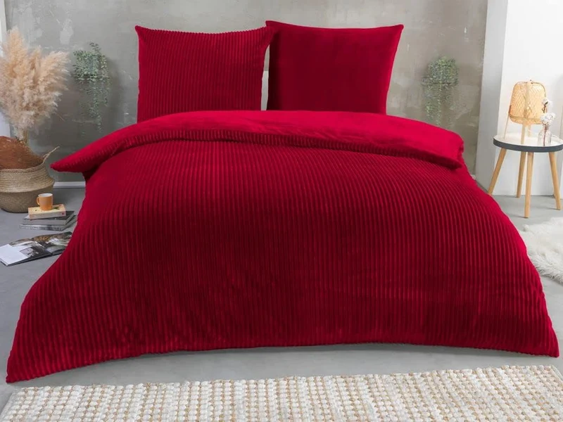 Kuscheli® Winter Wende Plüsch Bettwäsche 135 x 200 od. 155 x 220 mit 80x80 Kissenbezug Cashmere-Touc