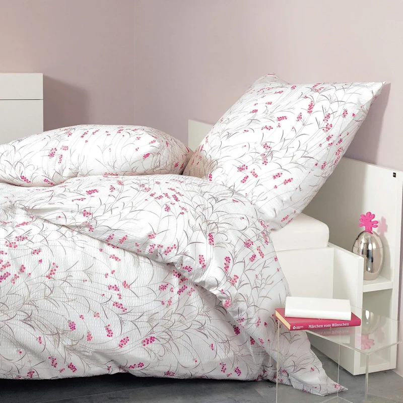 Janine Design Mako-Soft-Seersucker Bettwäsche Tango 20070 rot Fuchsia 1 Bettbezug 155 x 220 cm + 1 K