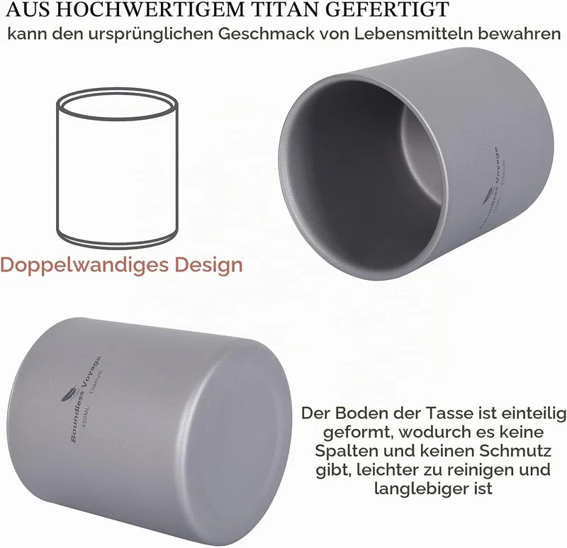 Boundless Voyage Titan Becher Mini Isolierte Doppelwandige Tasse Outdoor Camping Faltbare Kaffee Tee
