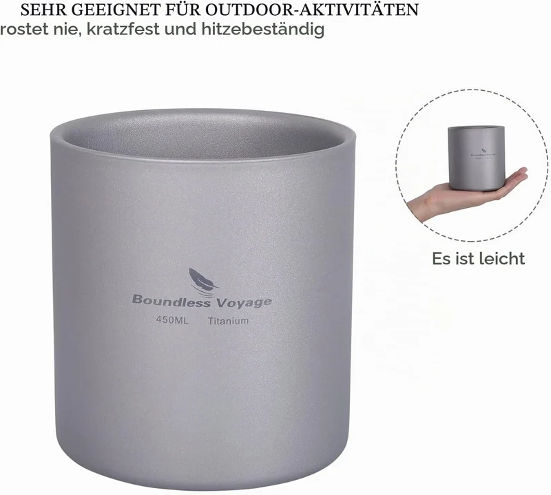 Boundless Voyage Titan Becher Mini Isolierte Doppelwandige Tasse Outdoor Camping Faltbare Kaffee Tee