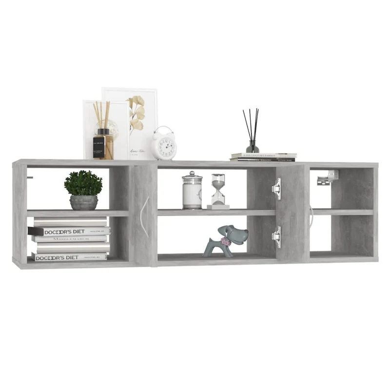 Susany Wandregal mit 6 Fächer, Schweberegal Hängeregal Bücherregal Wandboard Regal Spanplatte Weiss