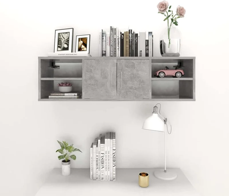 Susany Wandregal mit 6 Fächer, Schweberegal Hängeregal Bücherregal Wandboard Regal Spanplatte Weiss