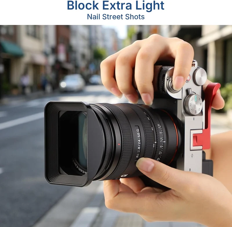 Haoge LH-B72T 72mm Quadratisch Rechteckig Gegenlichtblende mit Schraubdeckel für 72mm Canon Nikon So
