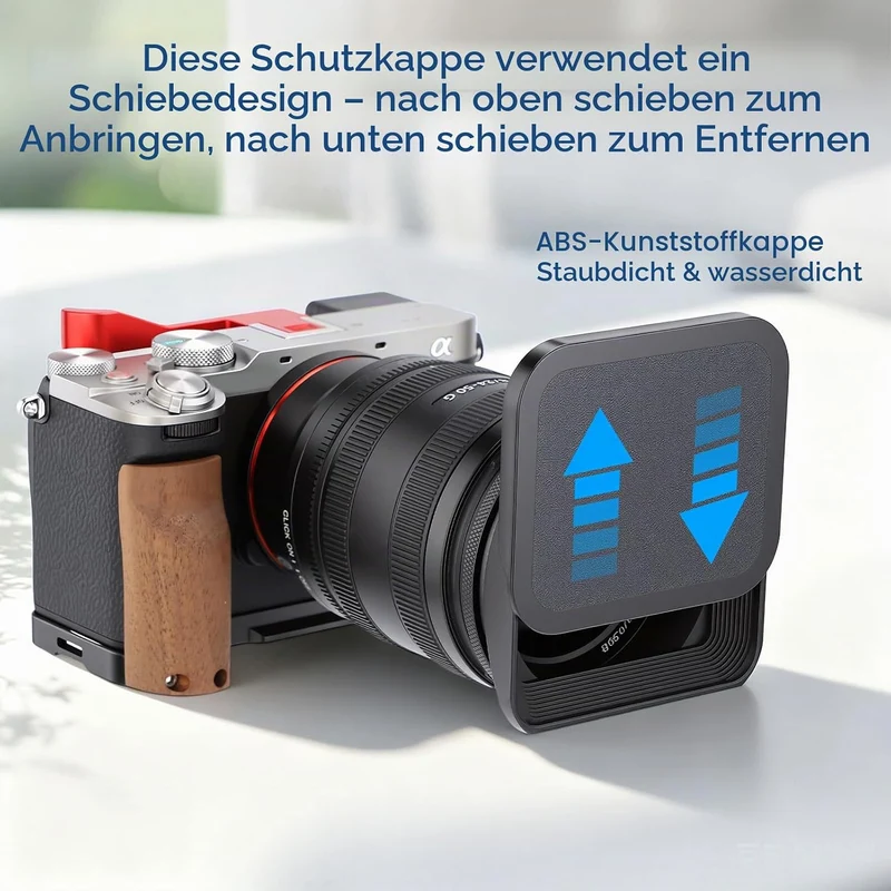Haoge LH-B72T 72mm Quadratisch Rechteckig Gegenlichtblende mit Schraubdeckel für 72mm Canon Nikon So